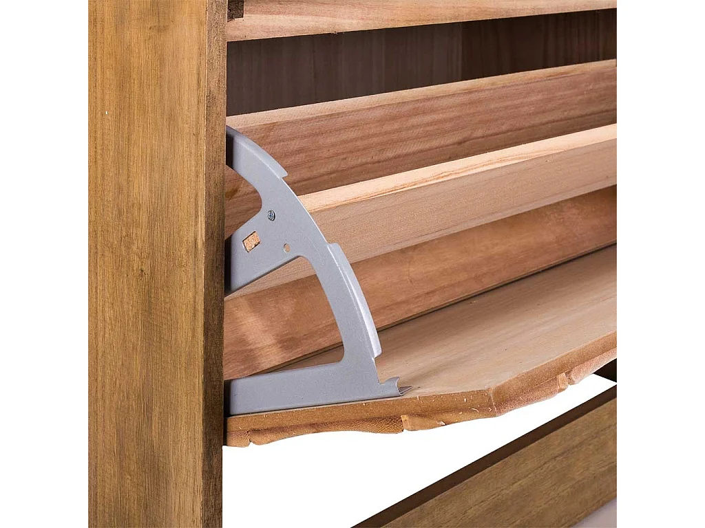 Braune Schuhbank aus Holz 80x38x53h cm