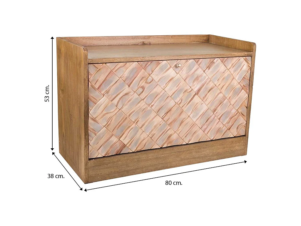 Braune Schuhbank aus Holz 80x38x53h cm