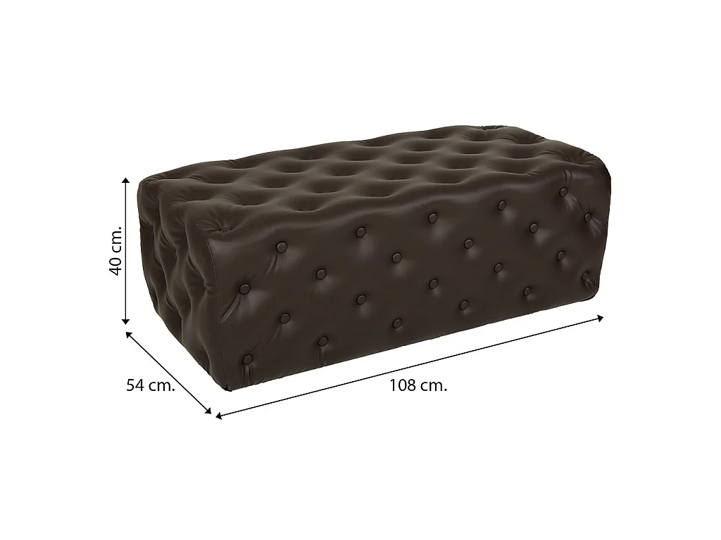 Braune Polsterbank 108x54x40h cm