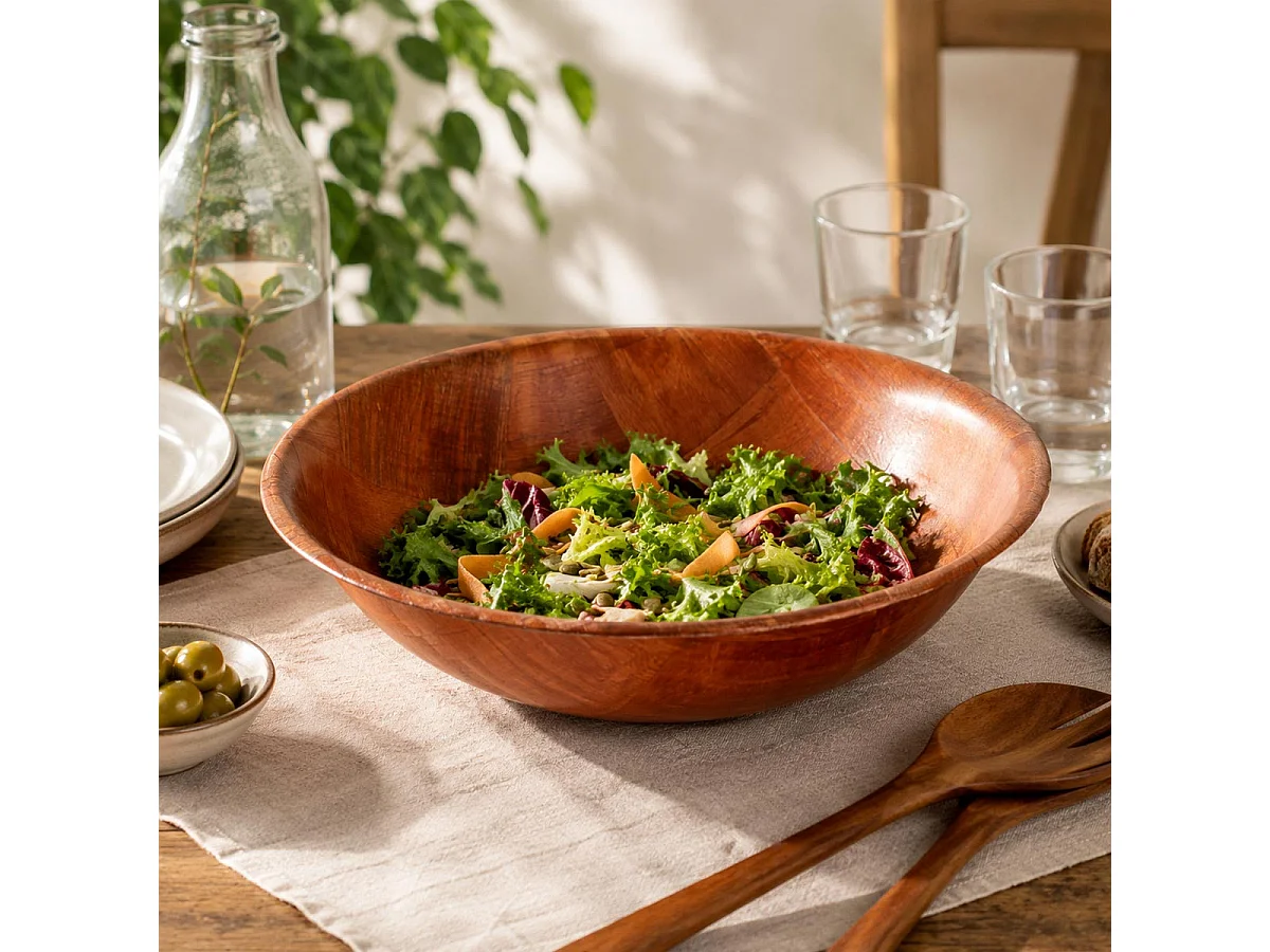 Saladier Couscous en Bambou "Mirage" 25cm Marron