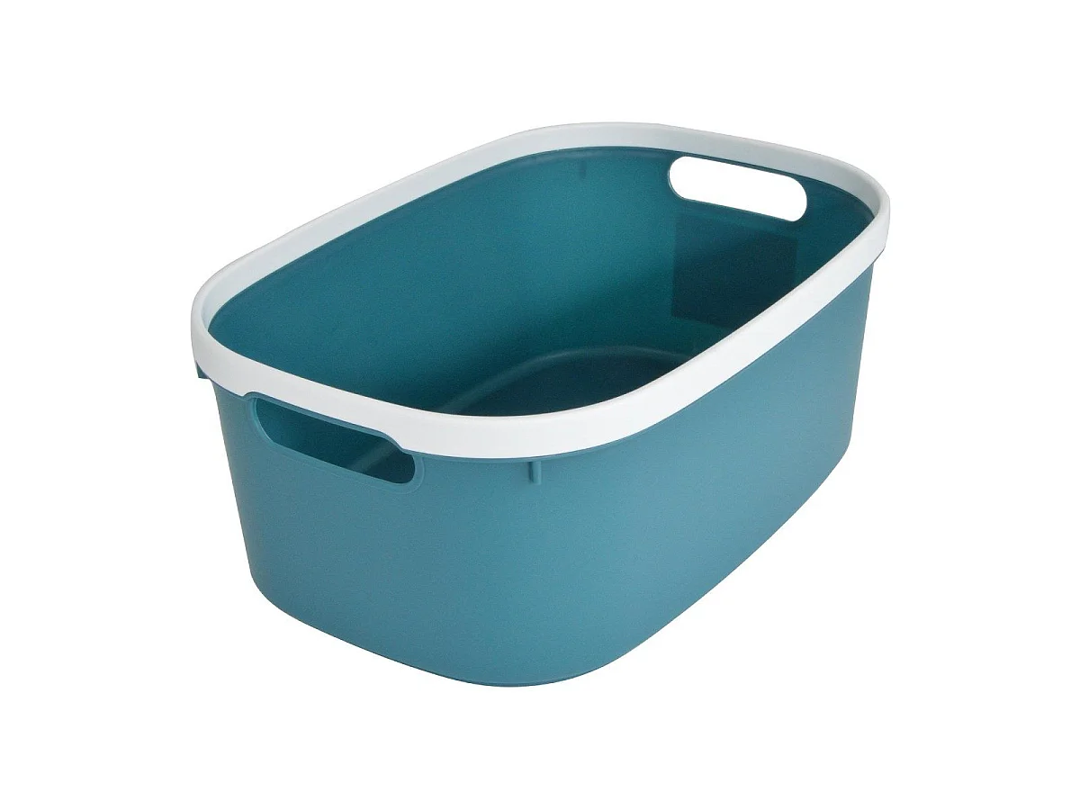 Panière de Rangement Bicolore "Poignées" 37cm Emeraude