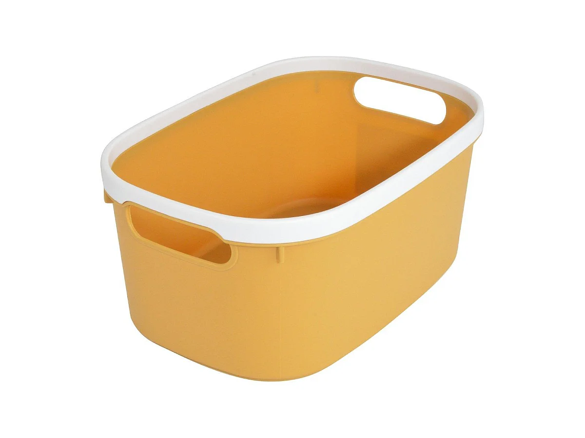 Panière de Rangement Bicolore "Poignées" 30cm Ocre