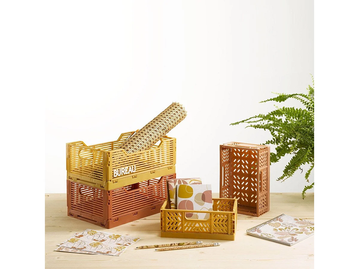 Cagette Pliable & Empilable "Emilie" 30cm Ocre