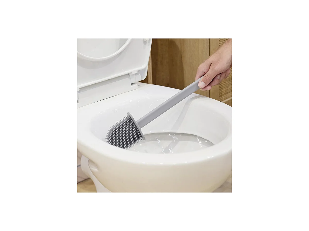 Brosse WC Adhésive "Silicone" 36cm Gris