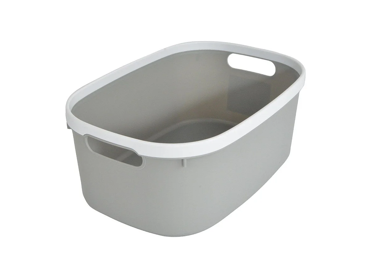 Panière de Rangement Bicolore "Poignées" 37cm Gris