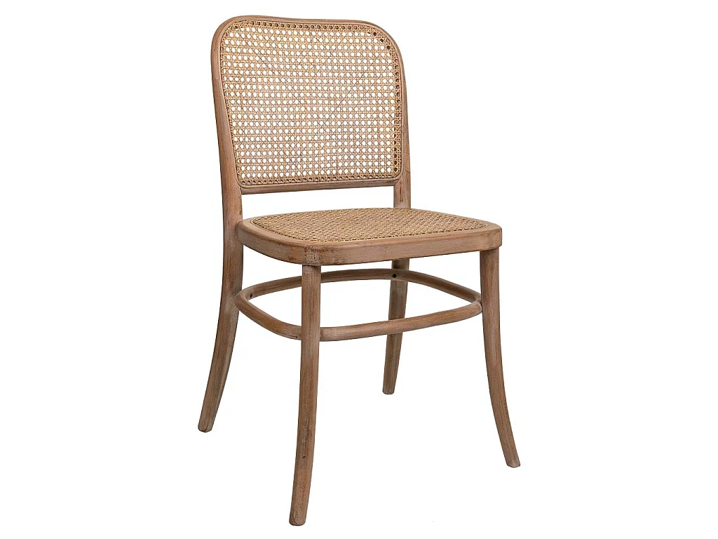 Chaise en bois et cannage marron 44x40x48/83h