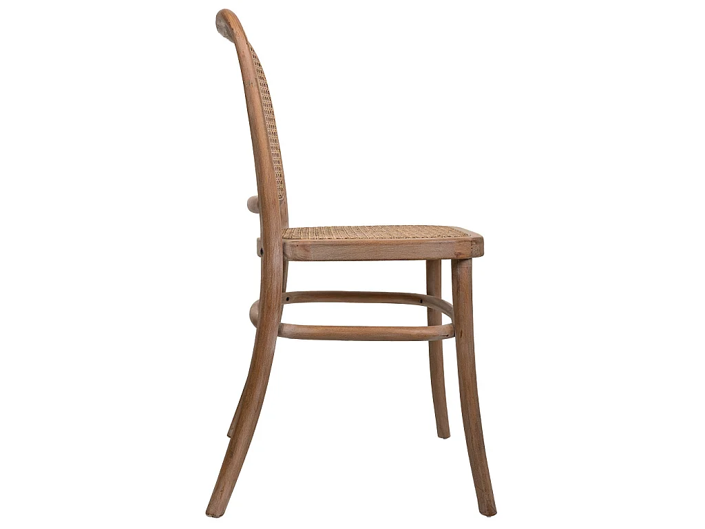 Chaise en bois et cannage marron 44x40x48/83h