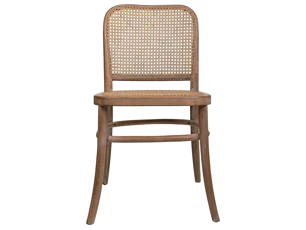 Chaise en bois et cannage marron 44x40x48/83h