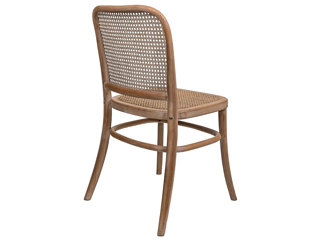 Chaise en bois et cannage marron 44x40x48/83h