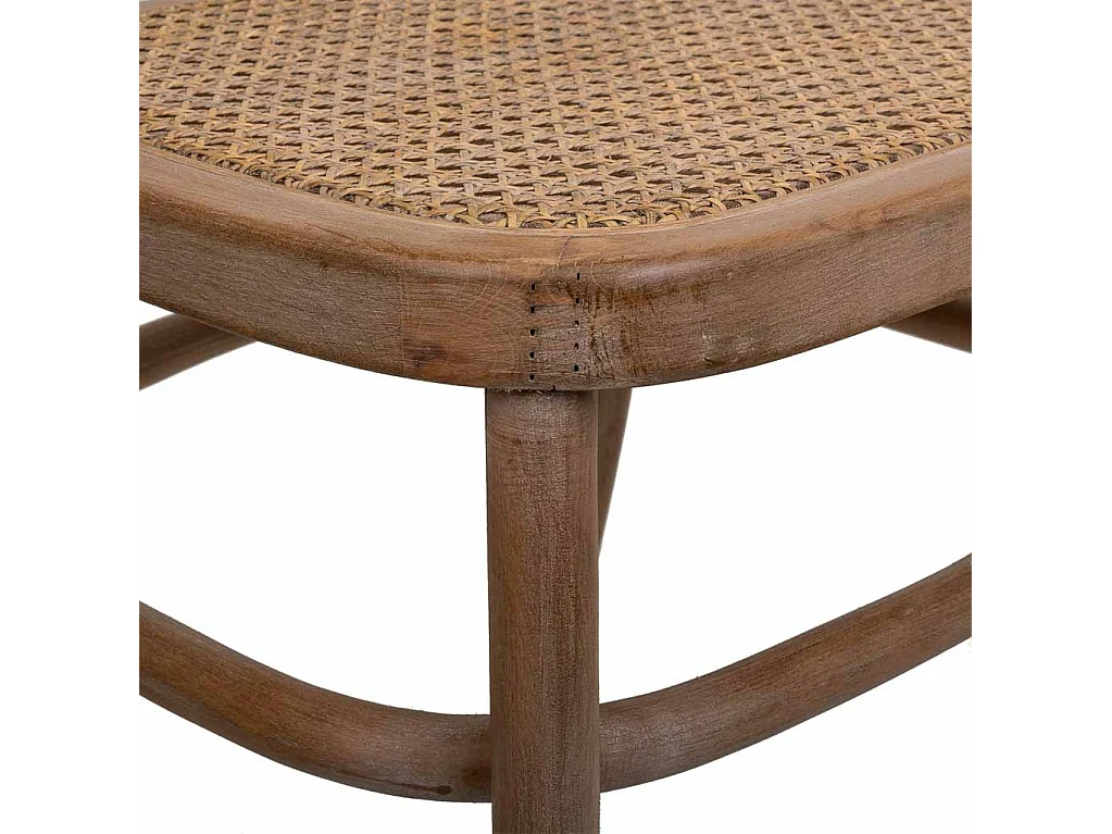 Chaise en bois et cannage marron 44x40x48/83h