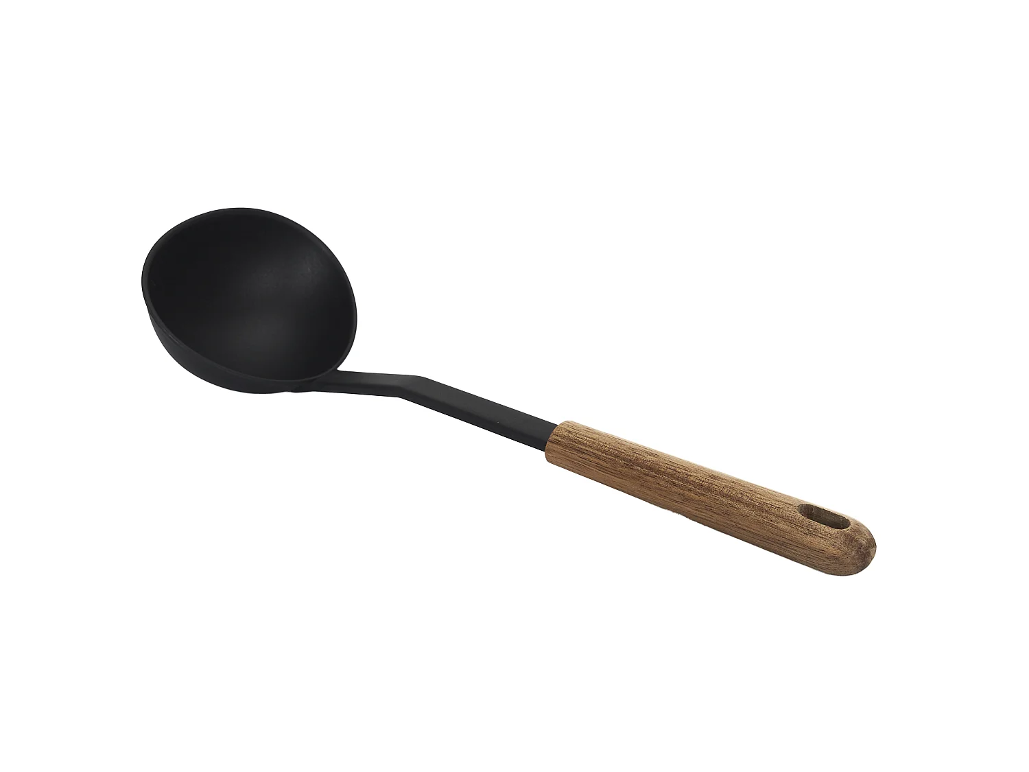 Louche - LILY COOK - PBT - Manche en bois - Noir et marron