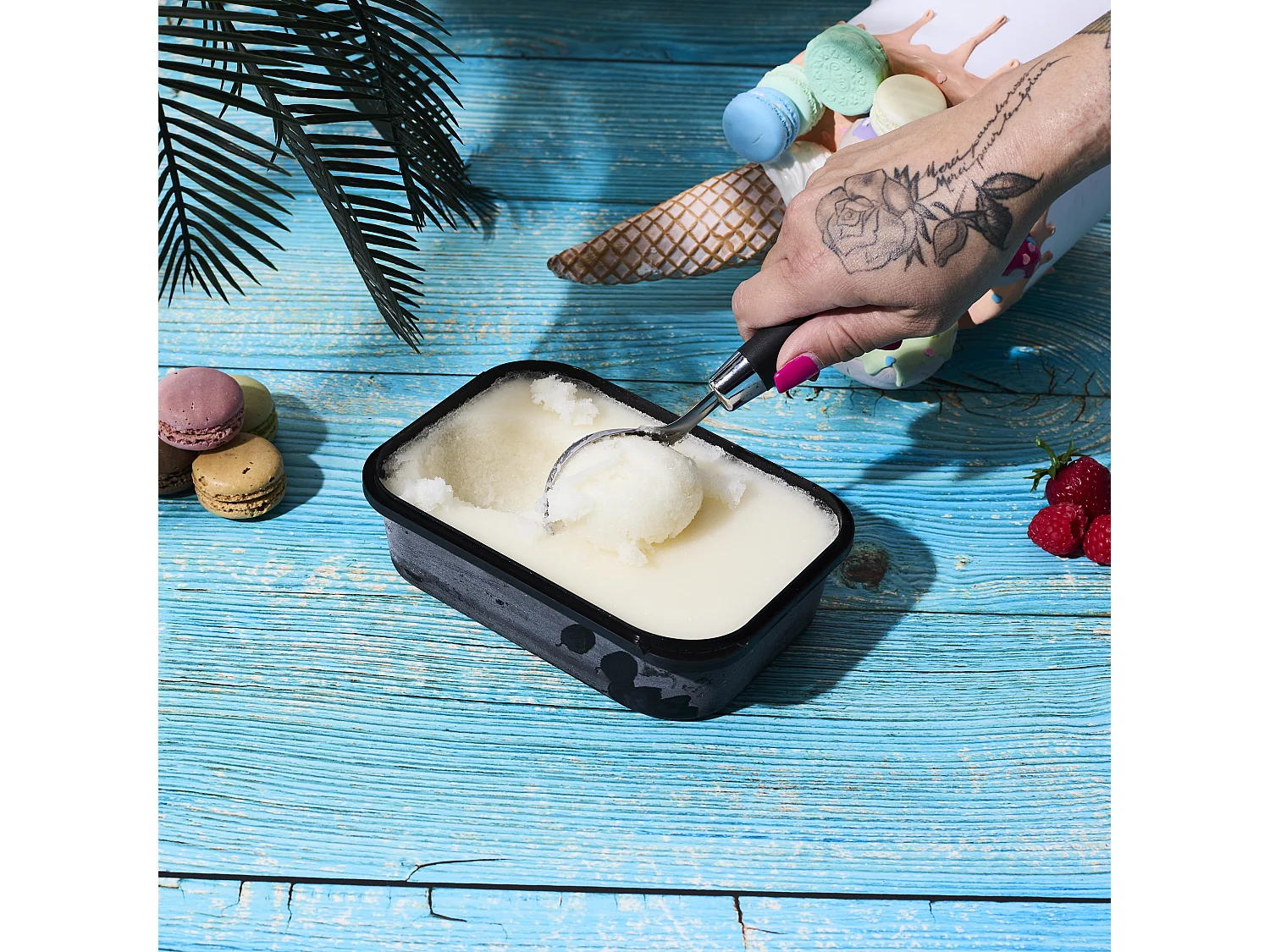 Cuillère à glace - LILY COOK - Inox - Noir et argent