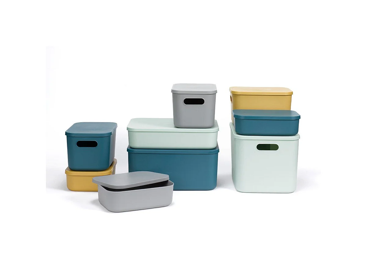 Boîte de Rangement Avec Couvercle "Iris" 4,5L Gris