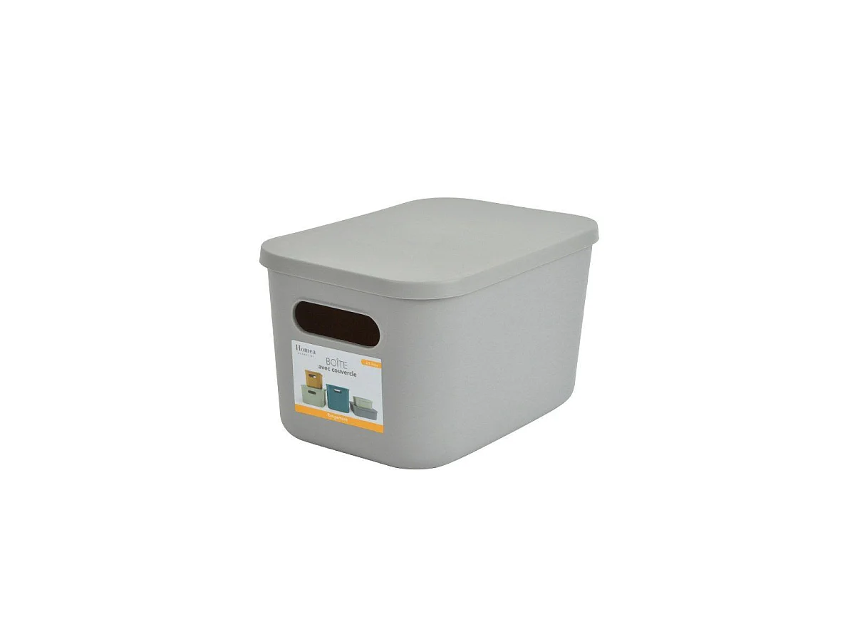 Boîte de Rangement Avec Couvercle "Iris" 4,5L Gris