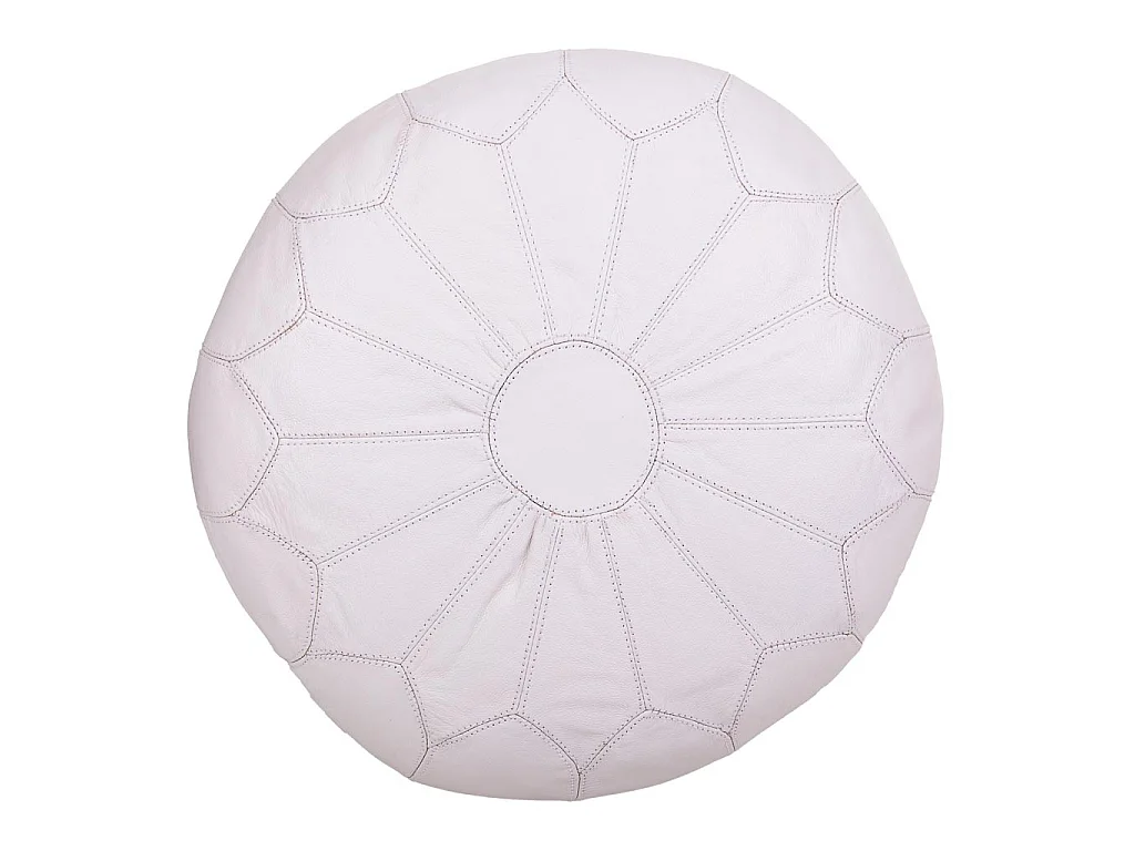 Pouf in pelle bianca 48x48x38h