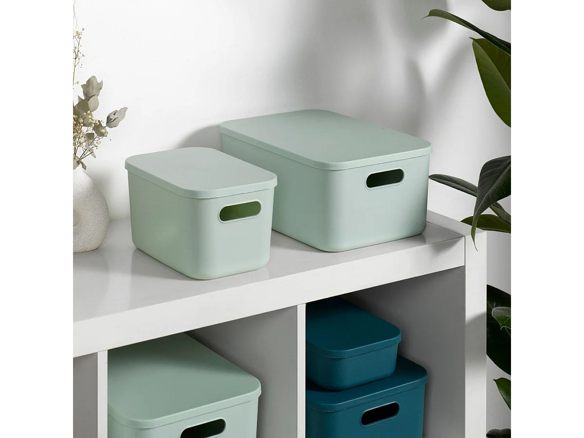 Boîte de Rangement Avec Couvercle "Iris" 10,5L Sauge