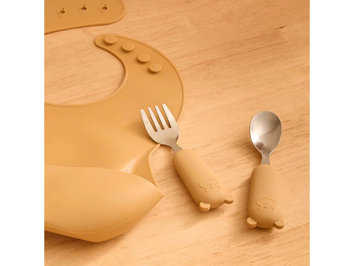 Set Couverts Enfant "Yum" 16cm Ocre