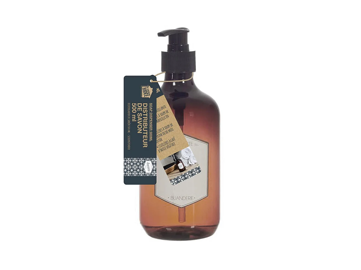 Distributeur de Savon "Ma Petite Buanderie " 500ml Noir