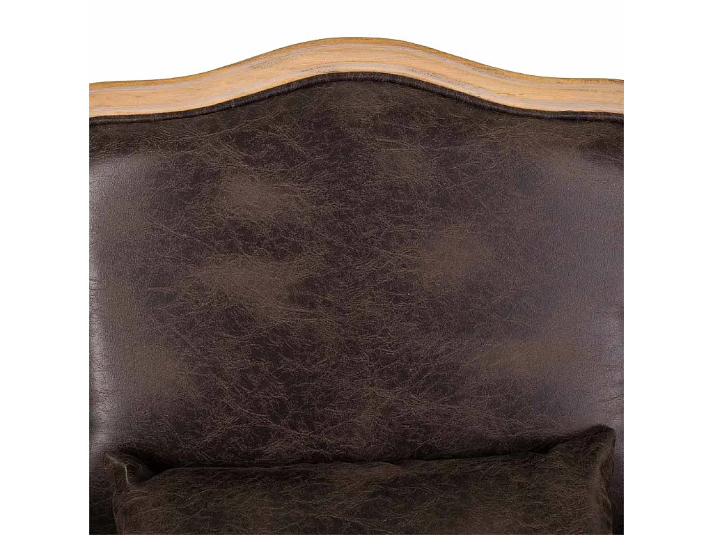 Fauteuil en bois rembourré marron 64x72x92h