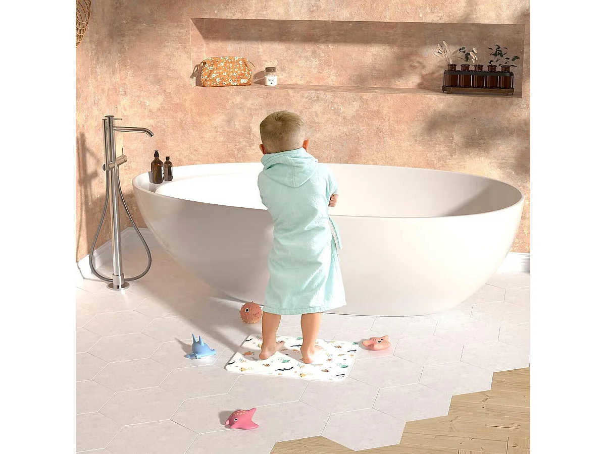 Tapis Enfant en Diatomite "Mer" 35x45cm Multicolore