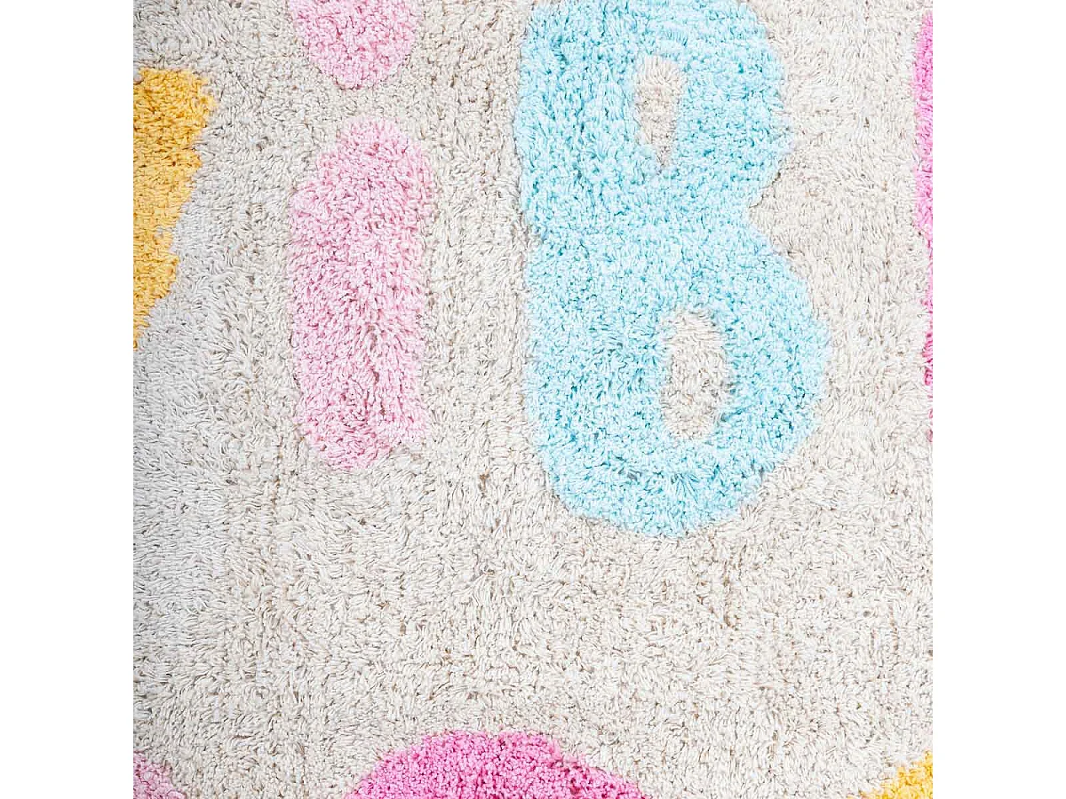 Tapis Tufté à Inscriptions "Assya" 100x150cm Multicolore