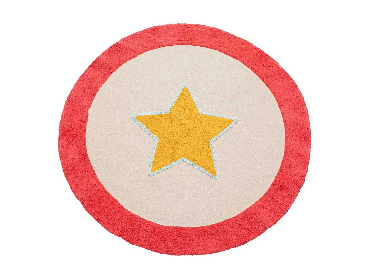 Tapis Rond Enfant "Circus" 120cm Beige
