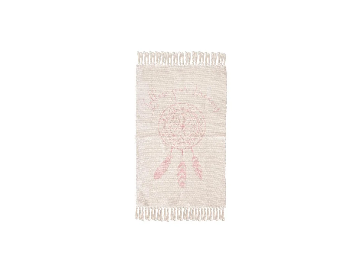 Tapis Déco à Franges "Rêves" 60x90cm Rose