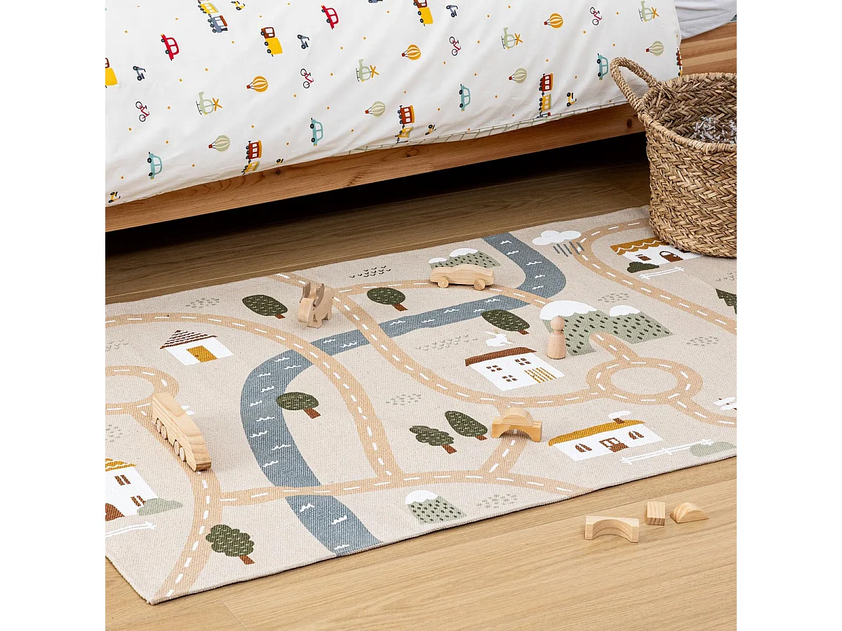 Tapis Enfant "Route" 100x150cm Multicolore