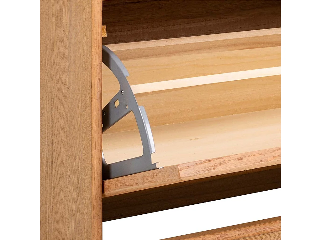 Sitzbank Schuhregal aus MDF und Gitter, braun, 80x38x53