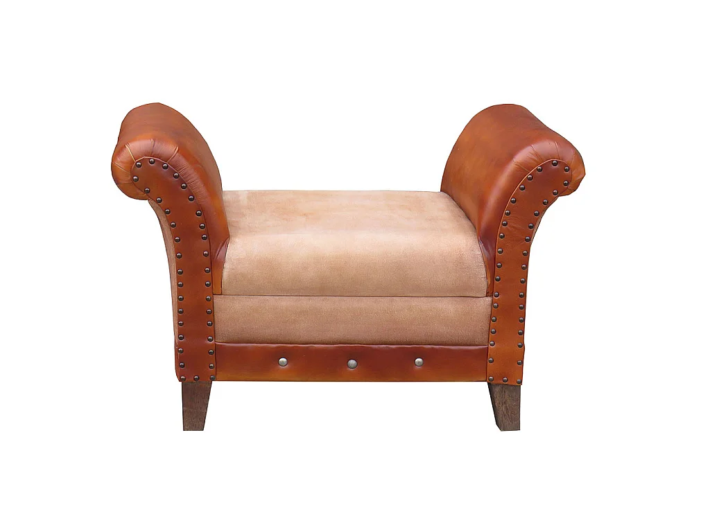 Braune Polsterbank 88x49x62h cm