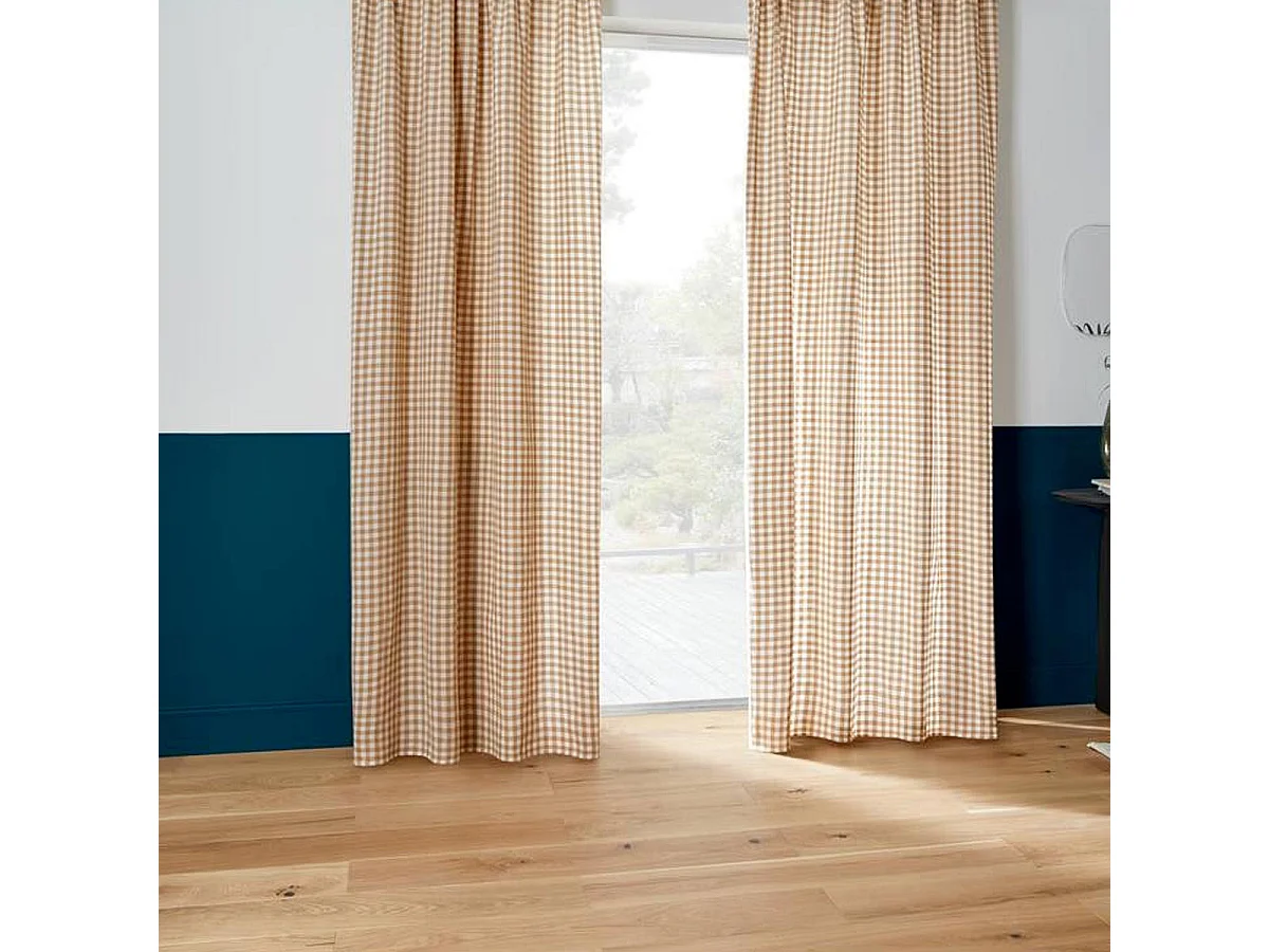 Rideau Imprimé Vichy "Groove" 140x260cm Beige