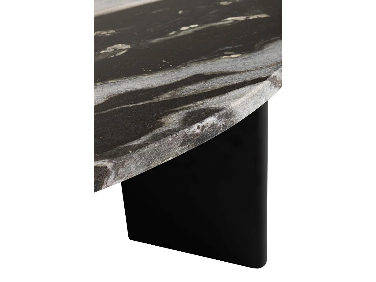 Table Basse en Marbre "Mathilde" 90cm Noir & Gris
