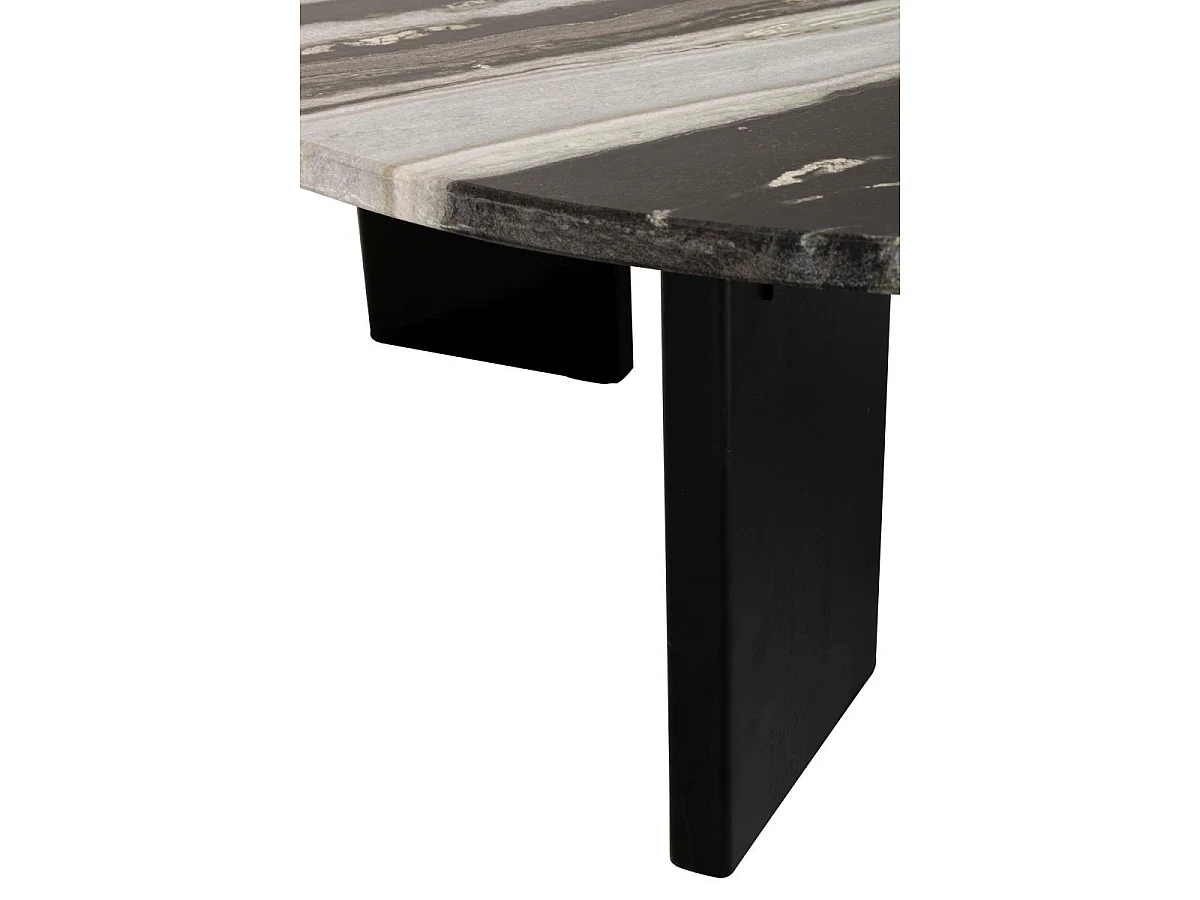 Table Basse en Marbre "Mathilde" 90cm Noir & Gris