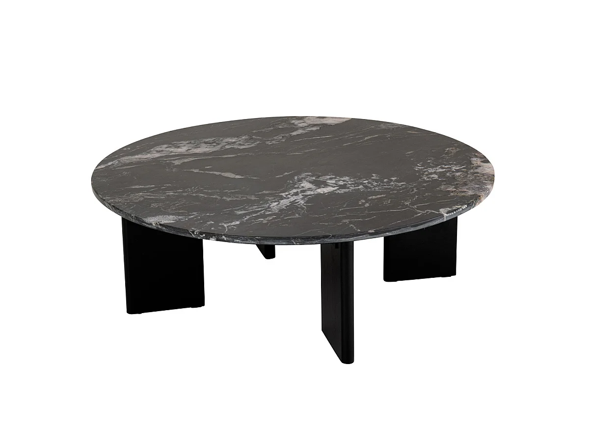 Table Basse en Marbre "Mathilde" 90cm Noir