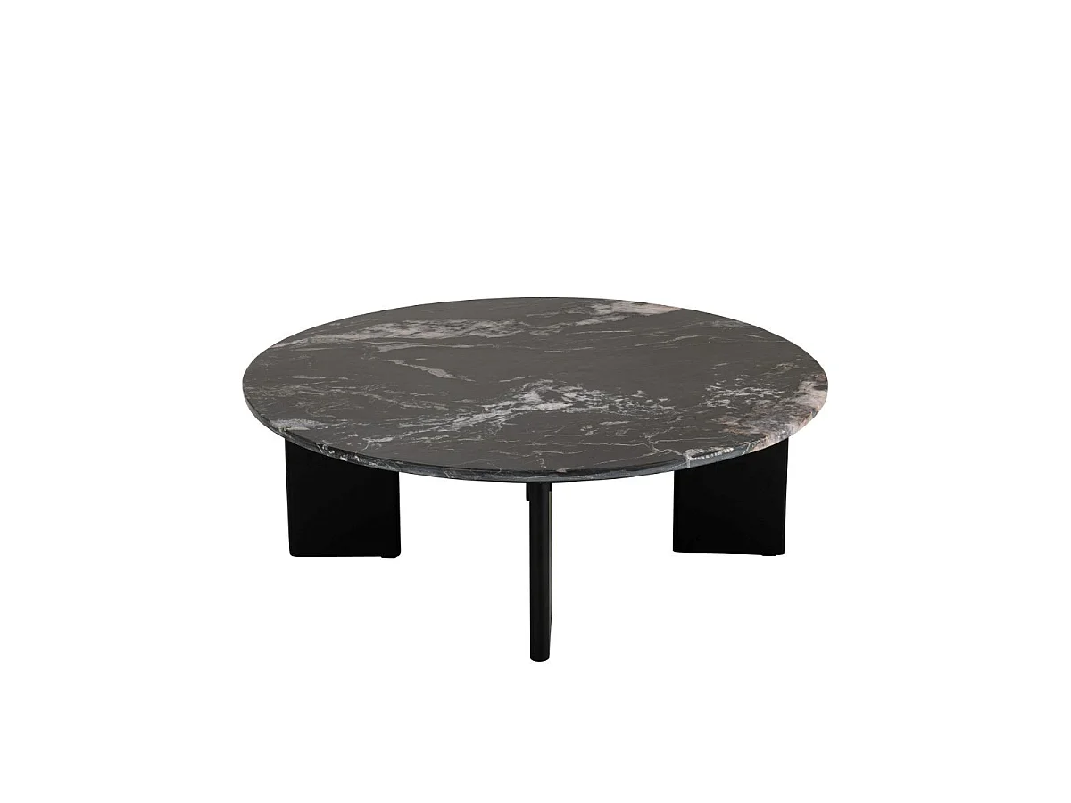 Table Basse en Marbre "Mathilde" 90cm Noir