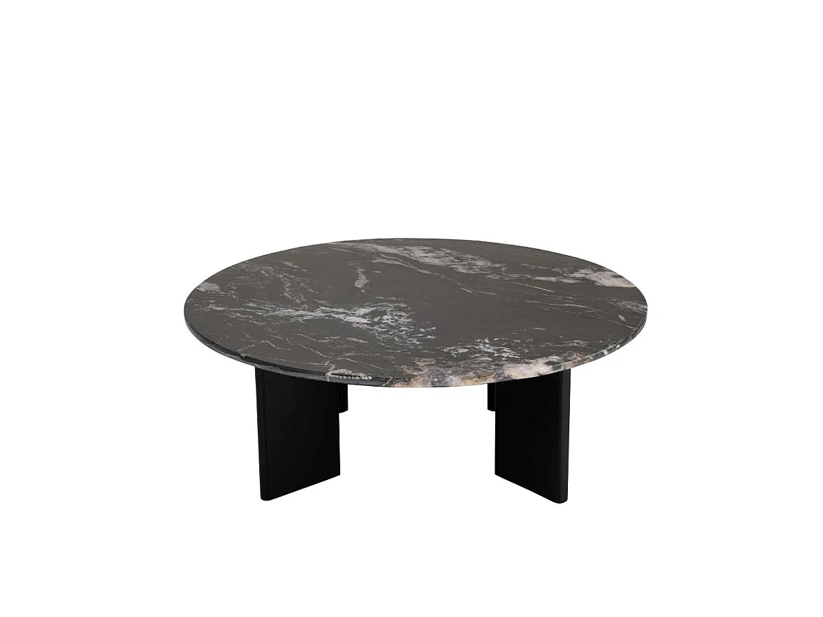 Table Basse en Marbre "Mathilde" 90cm Noir