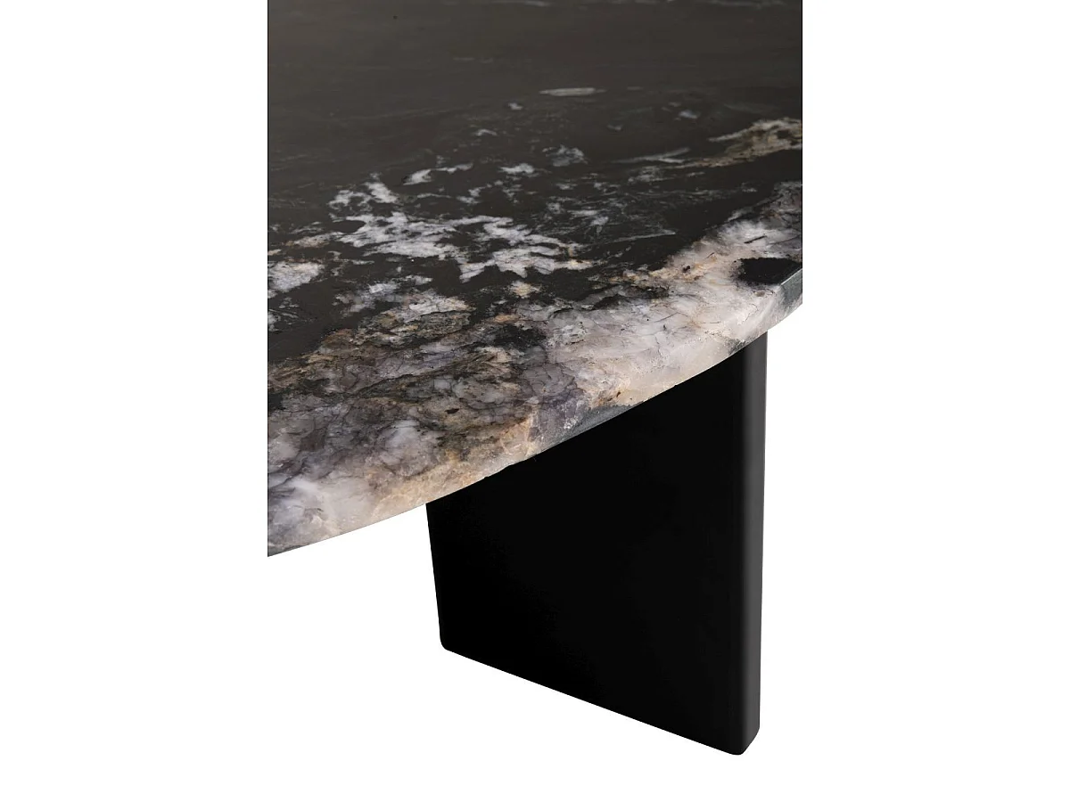 Table Basse en Marbre "Mathilde" 90cm Noir