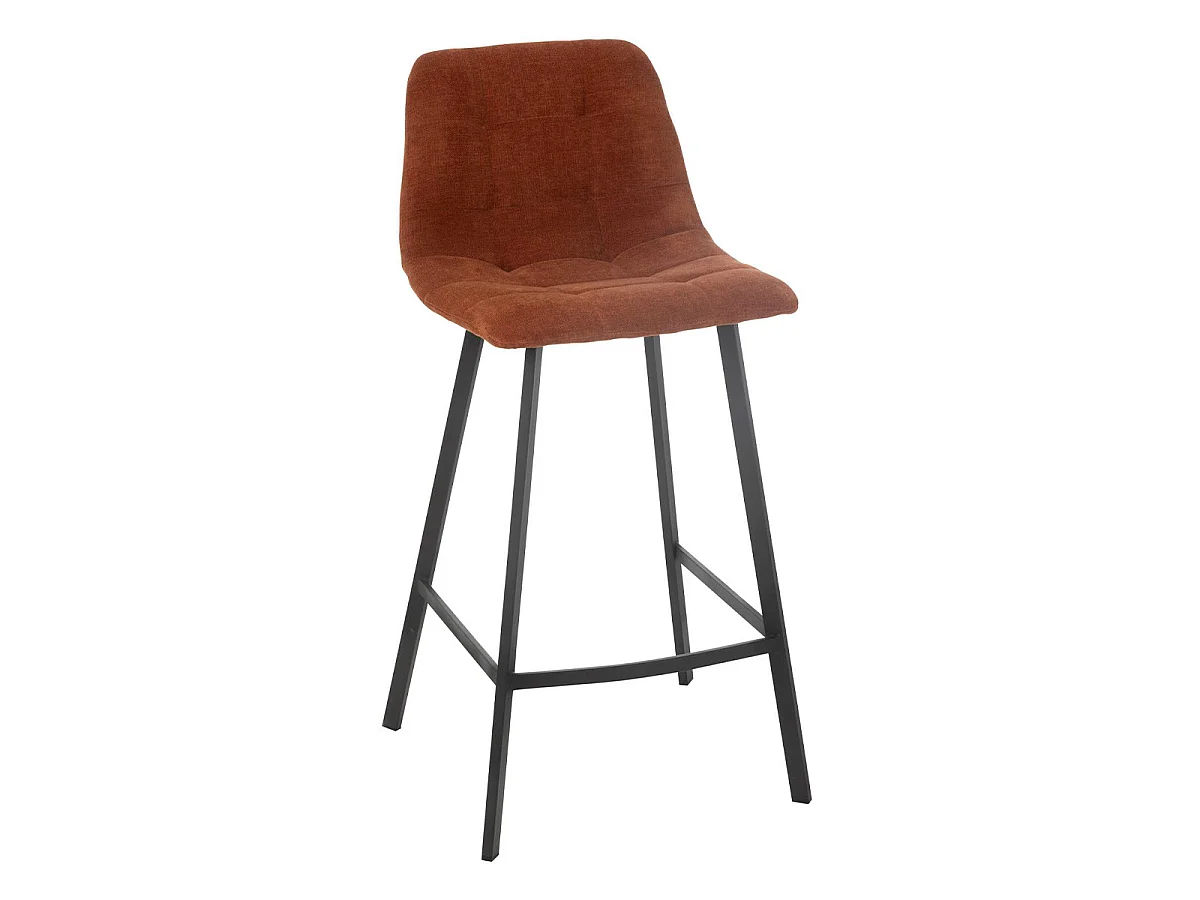 Chaise de Bar Matelassée "Kent" 95cm Rouille