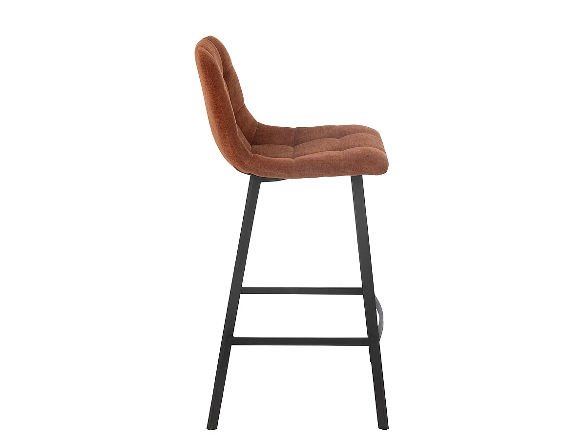 Chaise de Bar Matelassée "Kent" 95cm Rouille