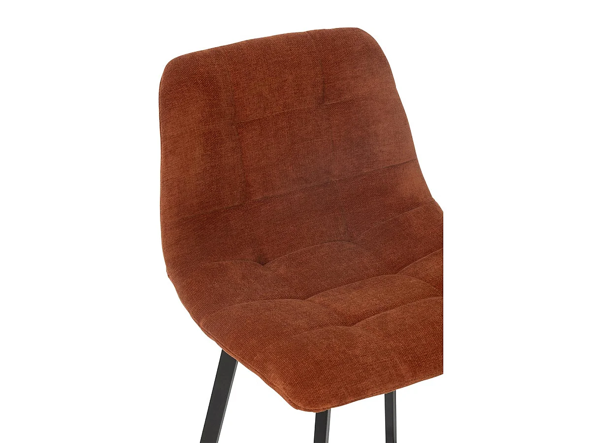 Chaise de Bar Matelassée "Kent" 95cm Rouille