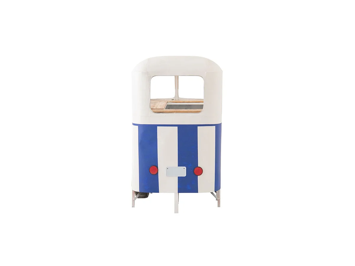 Meuble de Bar en Métal "Van" 227cm Bleu & Blanc