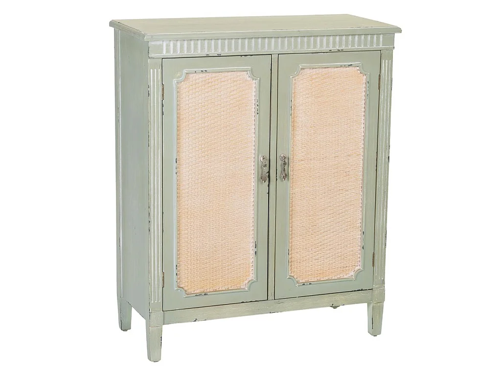 Mobile da ingresso in legno con verde 78x36x95h