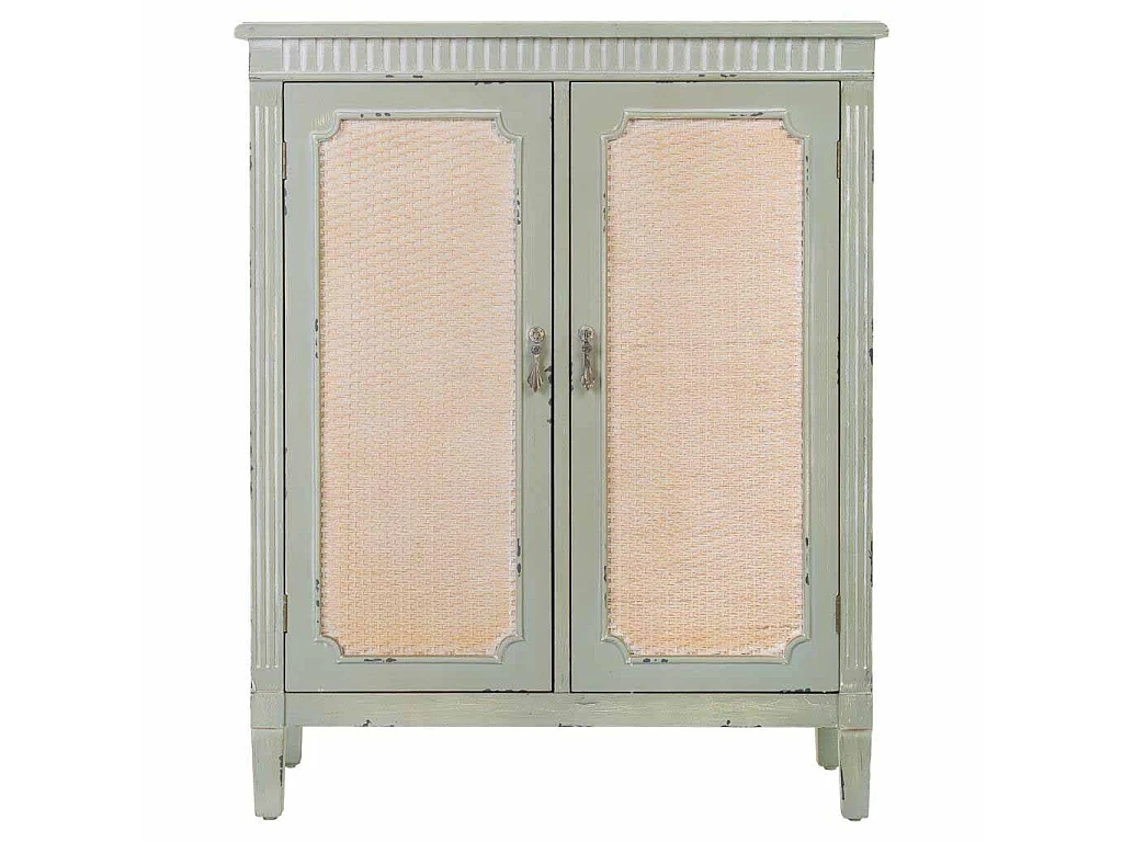 Mobile da ingresso in legno con verde 78x36x95h