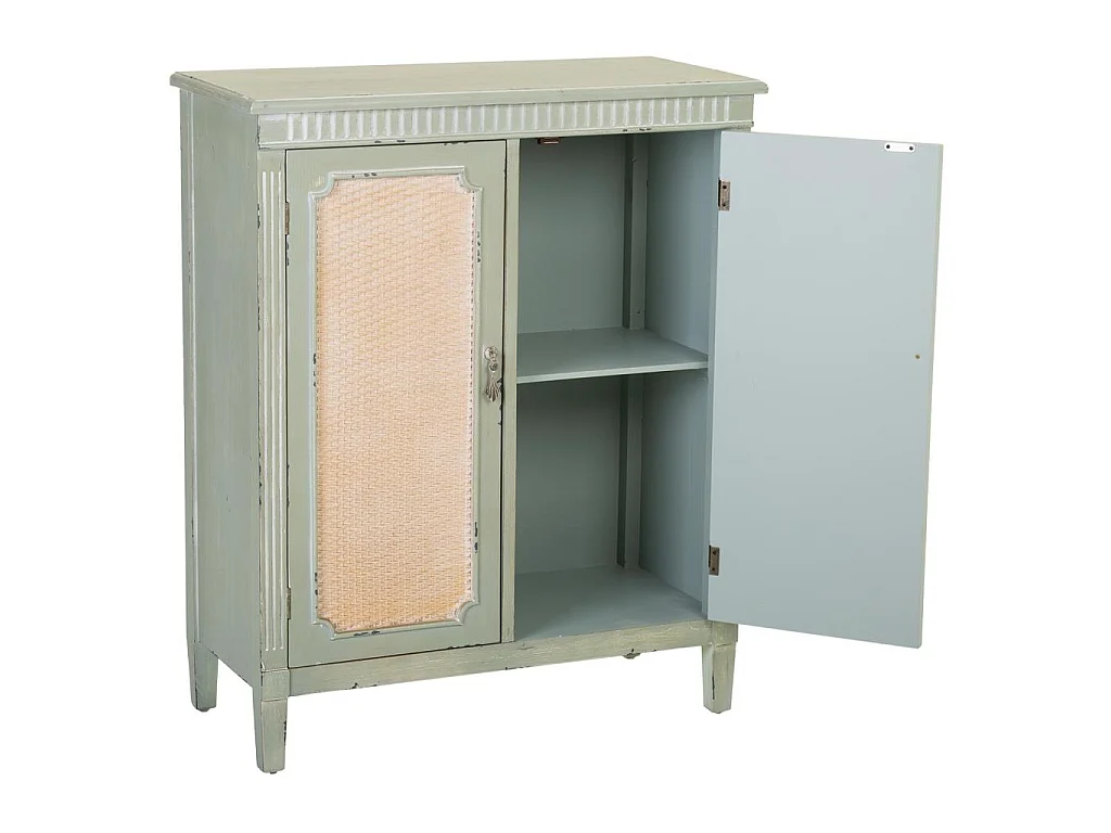Mobile da ingresso in legno con verde 78x36x95h