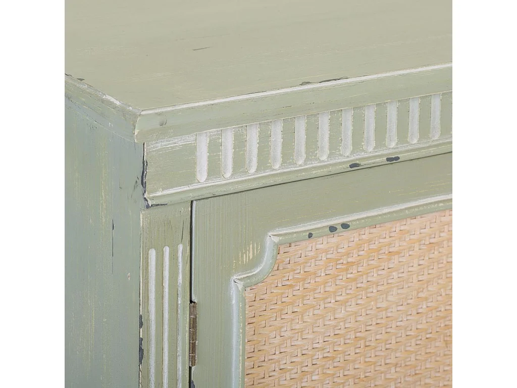 Mobile da ingresso in legno con verde 78x36x95h