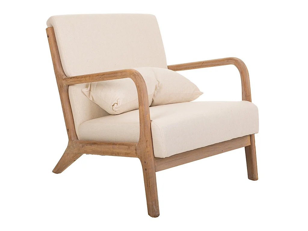 Fauteuil en bois marron 66x85x74