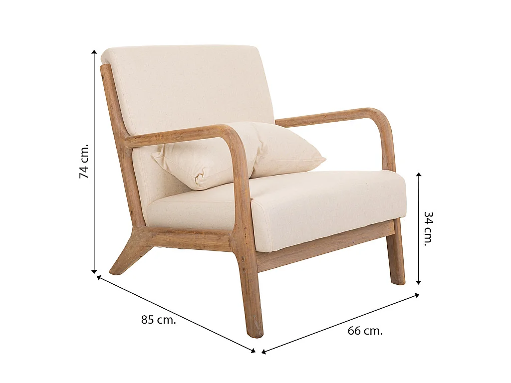 Fauteuil en bois marron 66x85x74