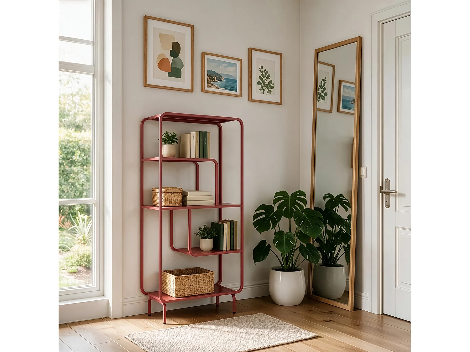 Console design en métal rouge carmin CAPUCINE - HAPPY GARDEN