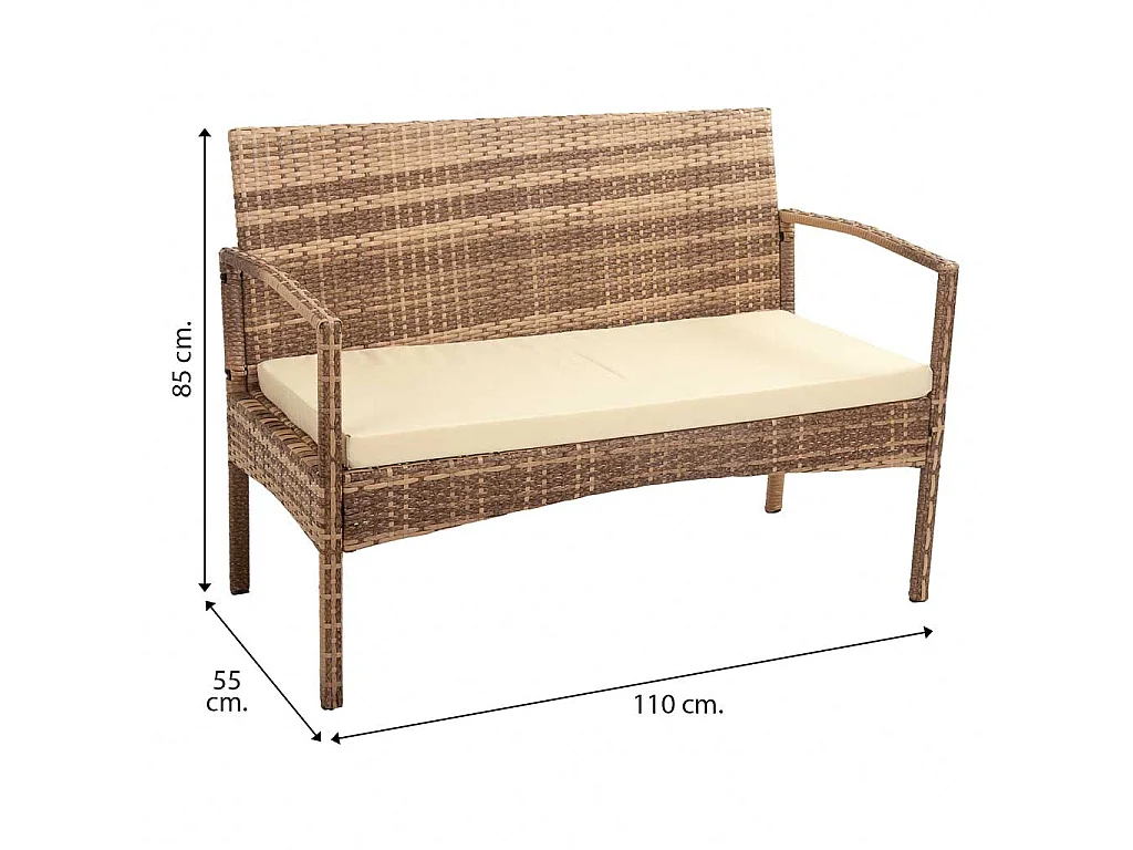 Panca marrone 110x55x85h cm