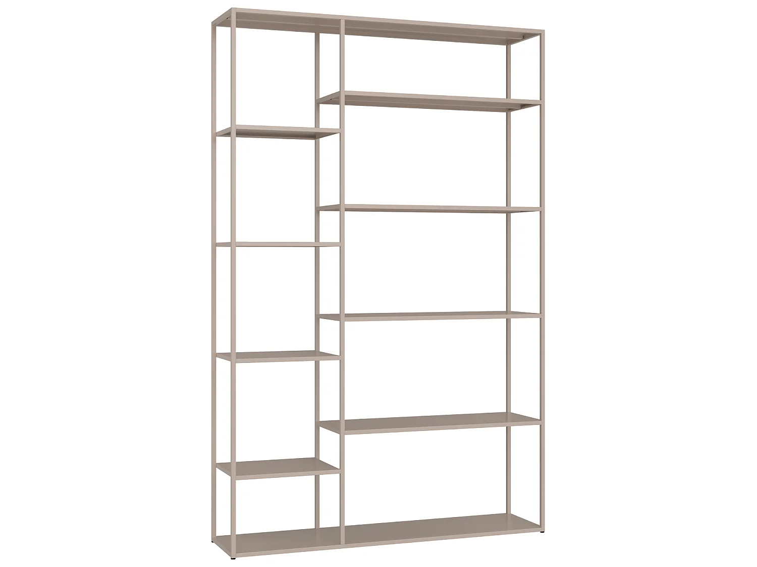 Bibliothèque en métal 189cm taupe ELISABETH - HAPPY GARDEN
